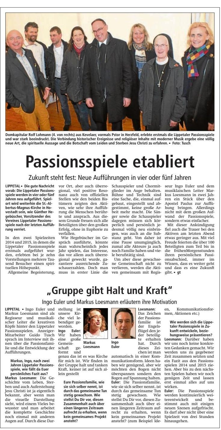 Bericht Soester Anzeiger vom 04.04.2015