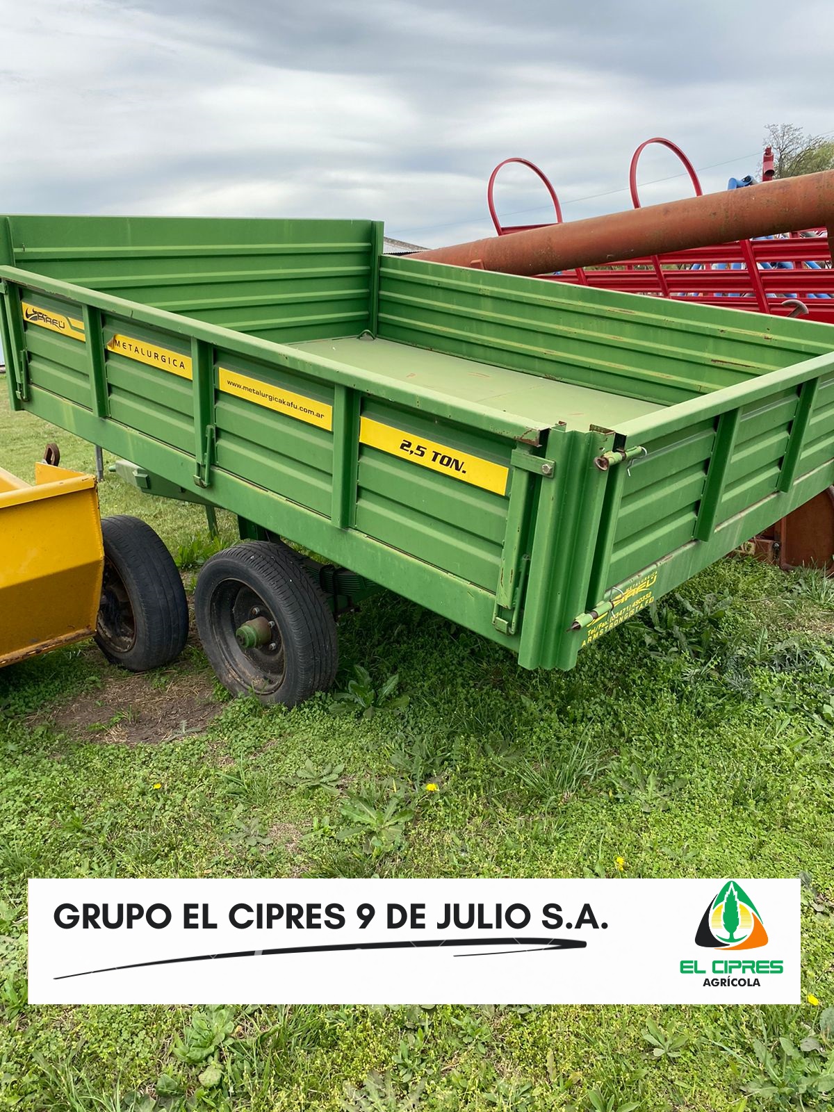 KAFÚ- Acoplado volcador 2,50 x 1,90 - 3 tn.