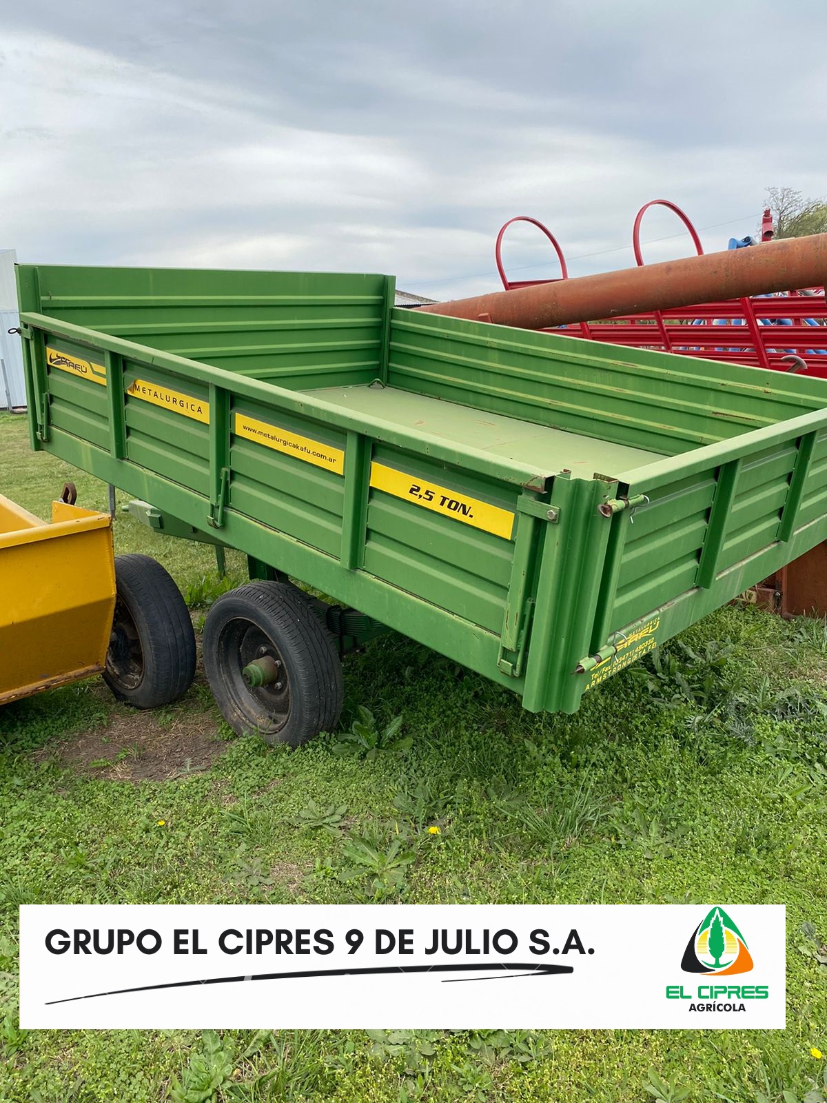 KAFÚ- Acoplado volcador 2,50 x 1,90 - 3 tn.