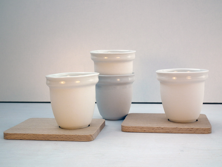 Espressotasse small mug, Holz Untersetzer rechteckig