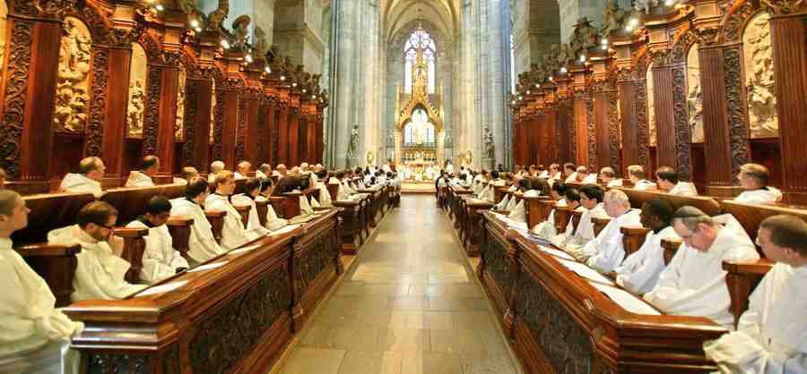 Monks at Heiligenkreuz chanting every day at noon