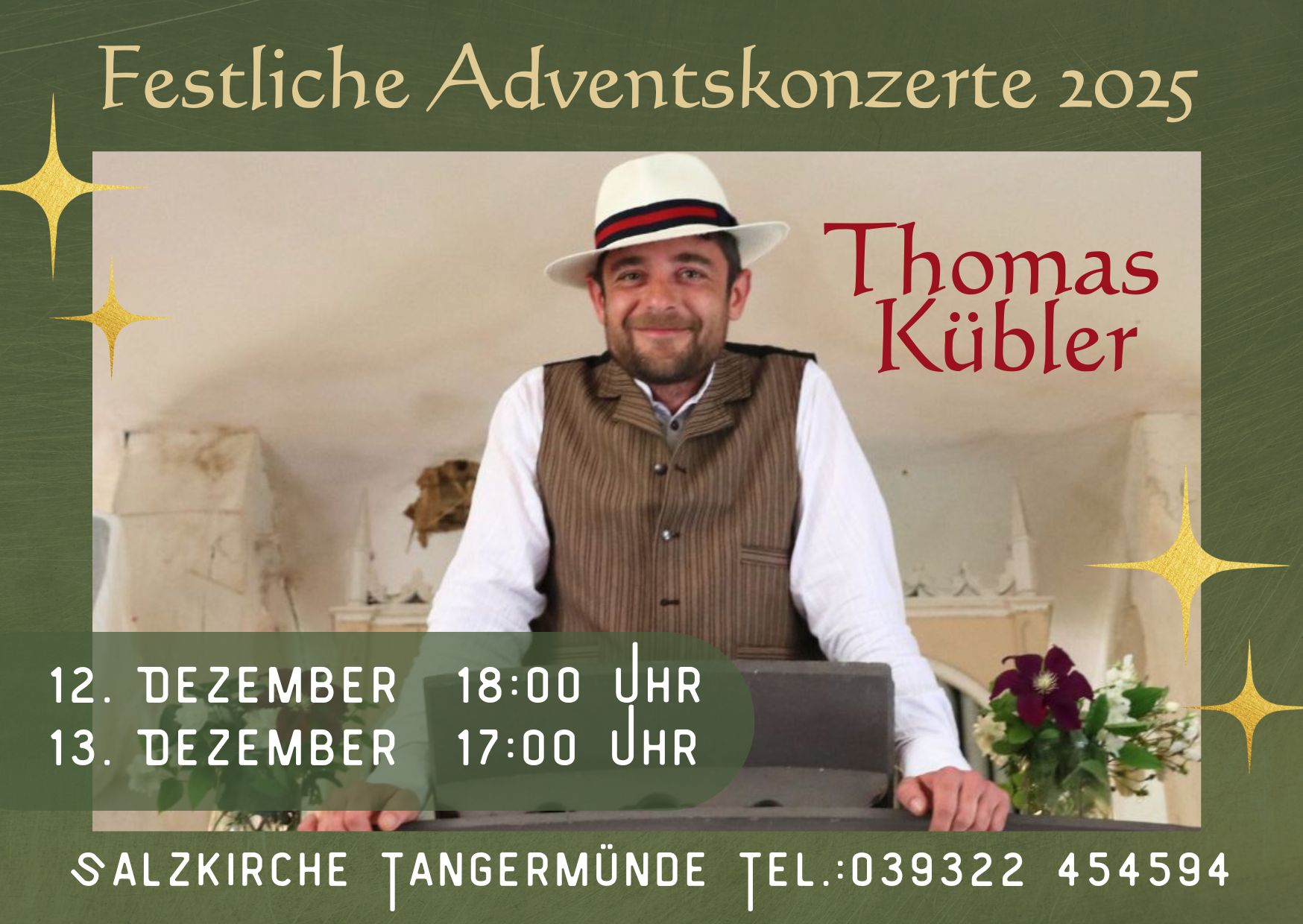 Tangermünder Adventskonzerte mit Meisterpianist Thomas Kübler