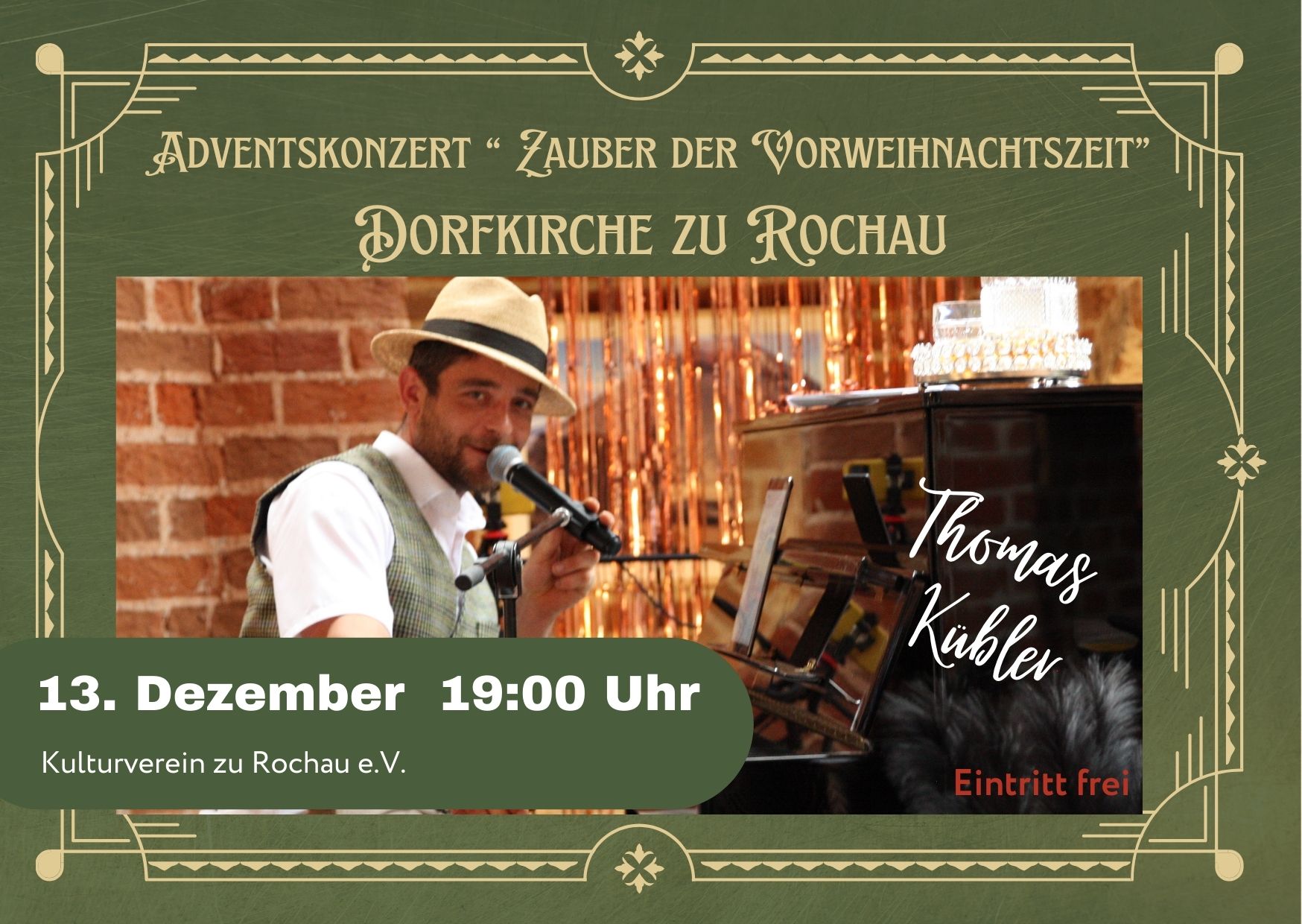 Freitag 13. Dezember - Adventskonzert in Rochau: "Zauber der Vorweihnachtszeit" mit Thomas Kübler