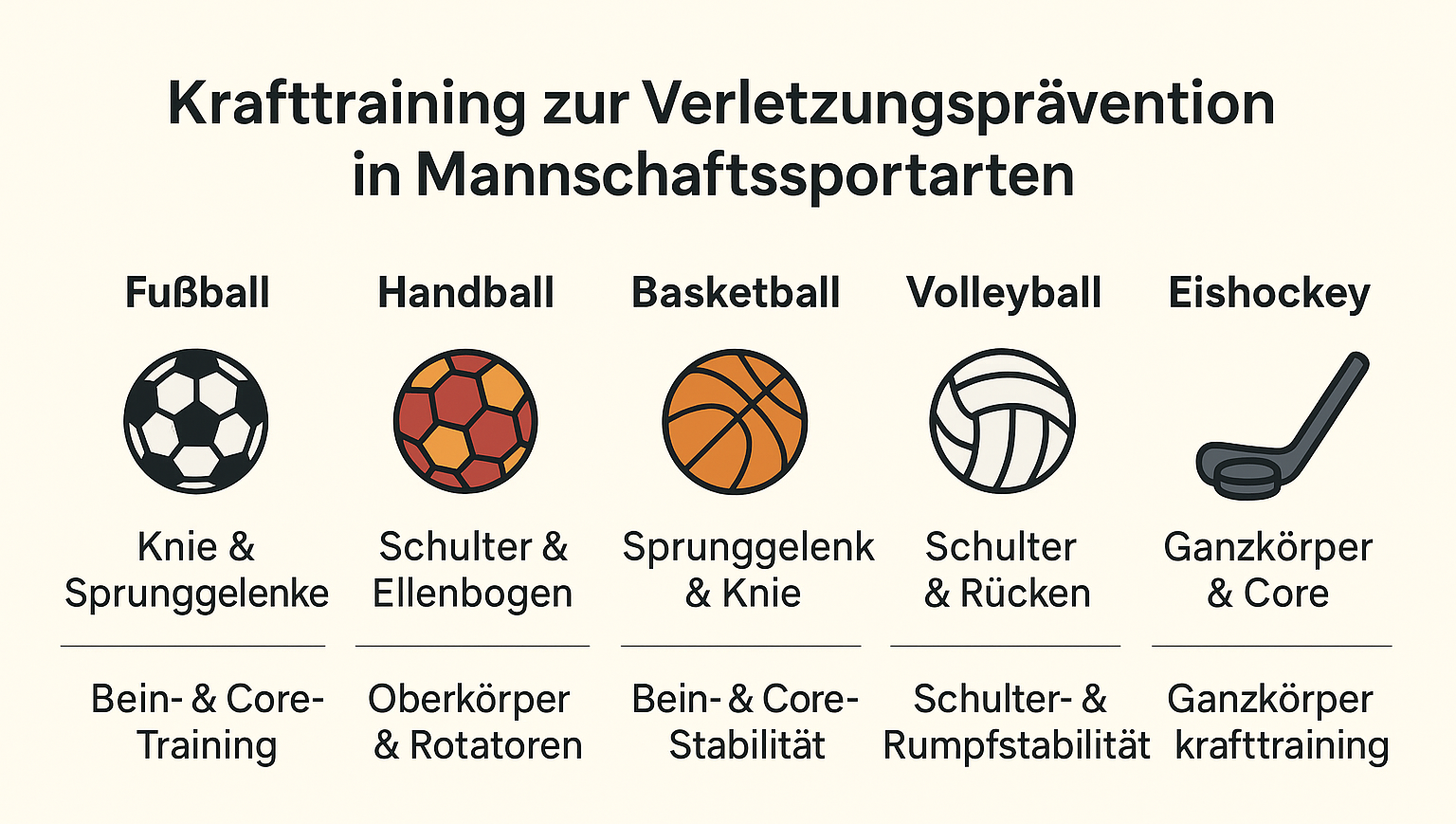 Krafttraining zur Verletzungsprävention in Mannschaftssportarten