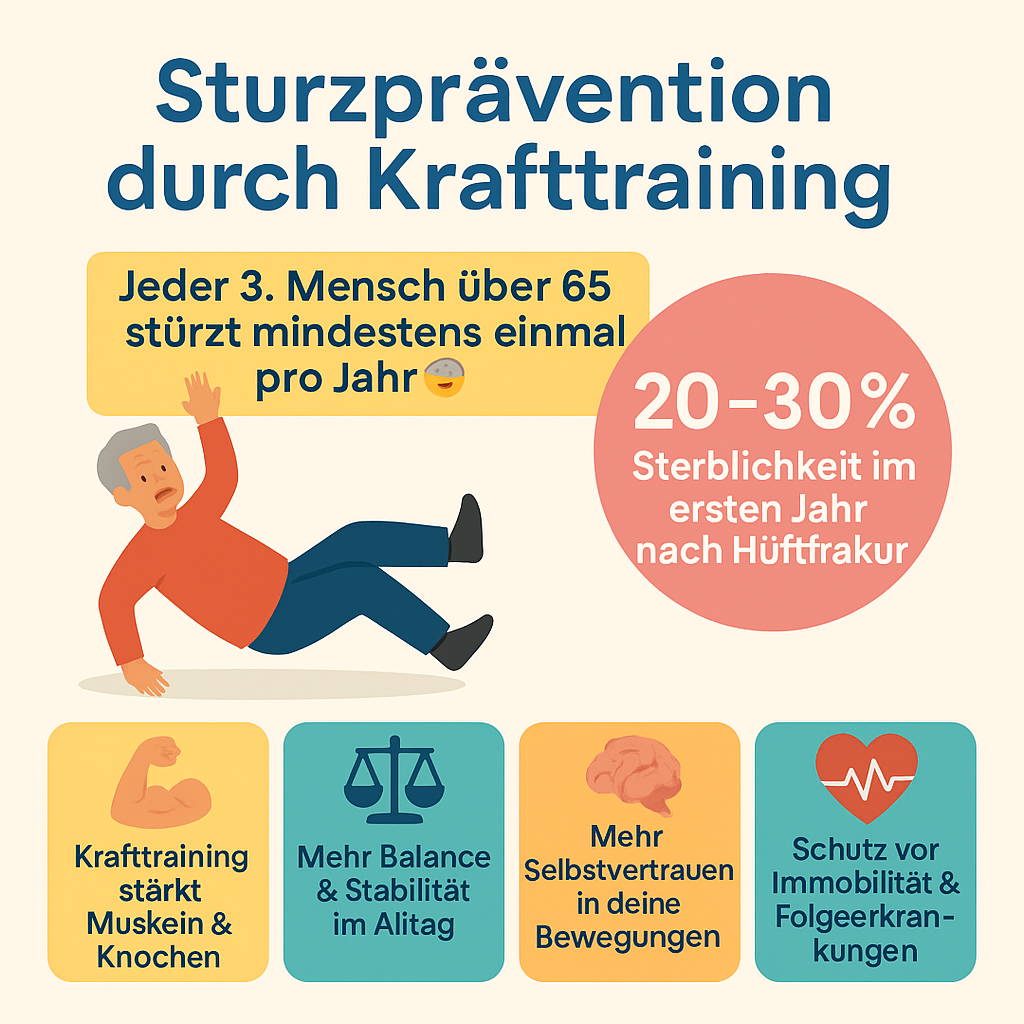 Sturzprävention durch Krafttraining – warum Muskeln deine beste Versicherung sind länger zu leben
