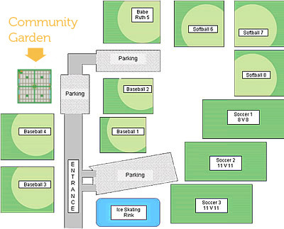 WT Community Garden location in Palmer Park, Bartley Rd.