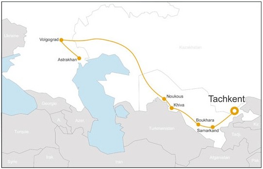 transcaspien et route de la soie