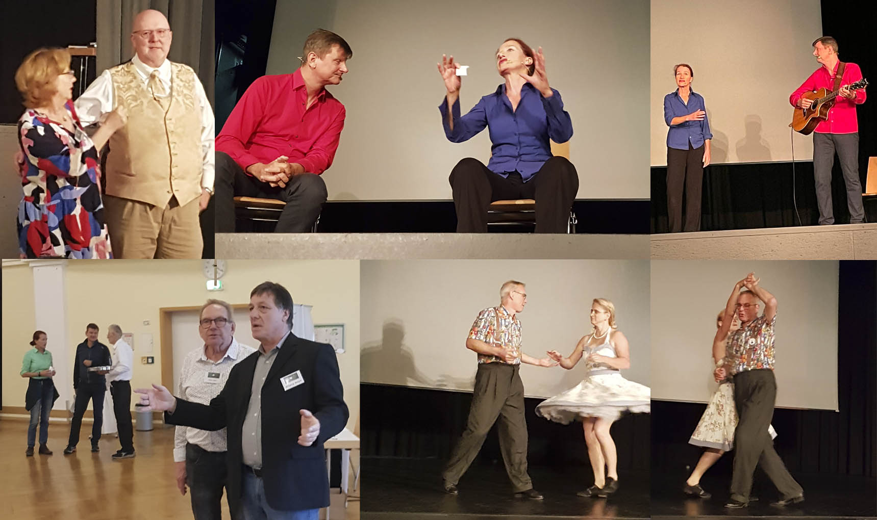 Maria Maschenka und Gero Teufert vom Impro-Theater begeisterten mit Schlagfertigkeit und Ausstrahlung und Nicole Schmith und ihr Tanzpartner legten einen fetzigen Boogie auf die Bühne