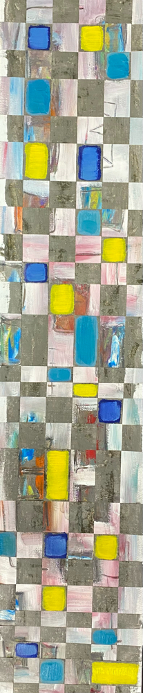 Bild Nr. 1057, vielschichtig, 30 x 135 cm, Öl
