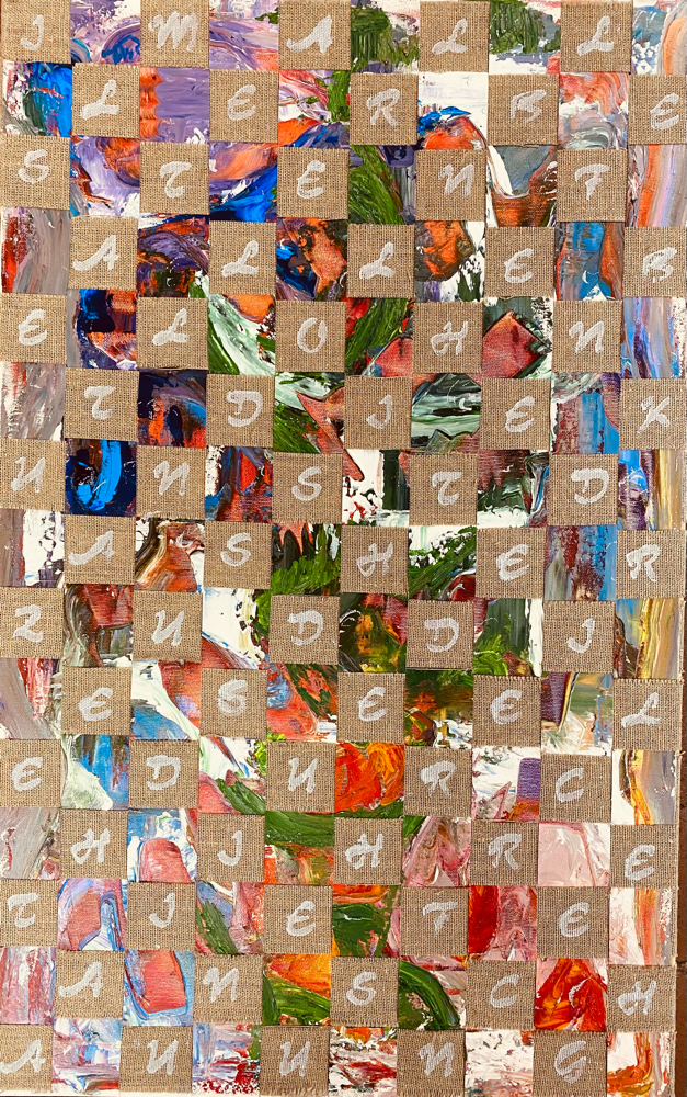 Bild Nr. 937, Im allerbesten Falle..., 50 x 80 cm, Acryl und Jute