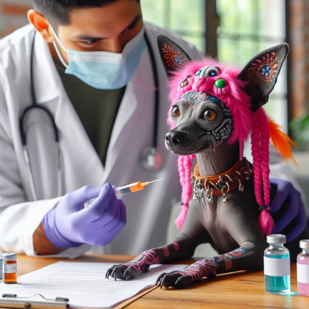 ¡10 Xoloitzcuintlis de Xolos Ramírez reciben la vacuna DHPPi con éxito en nuestro criadero!