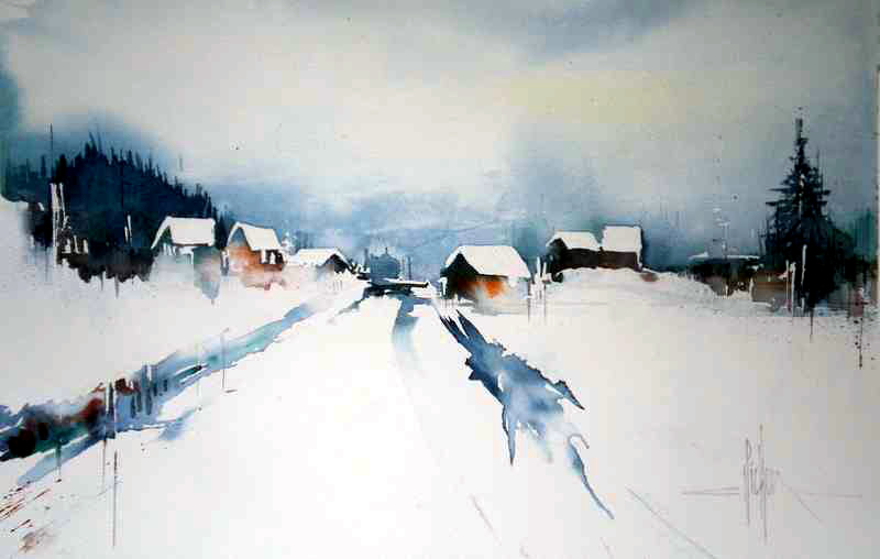 197 Etude de neige - 2011 - Aquarelle 30.5 x 45.5