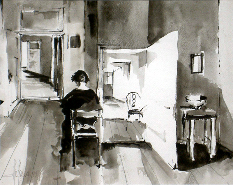 65 La nuque - 1999 - Encre de chine 30 x 40