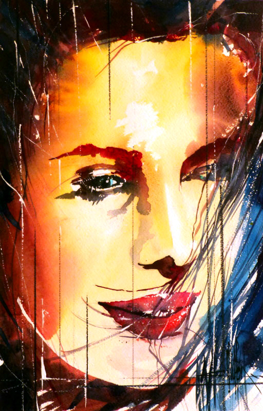 282 Portrait de femme 05 - 2012 - Aquarelle 35.5 x51