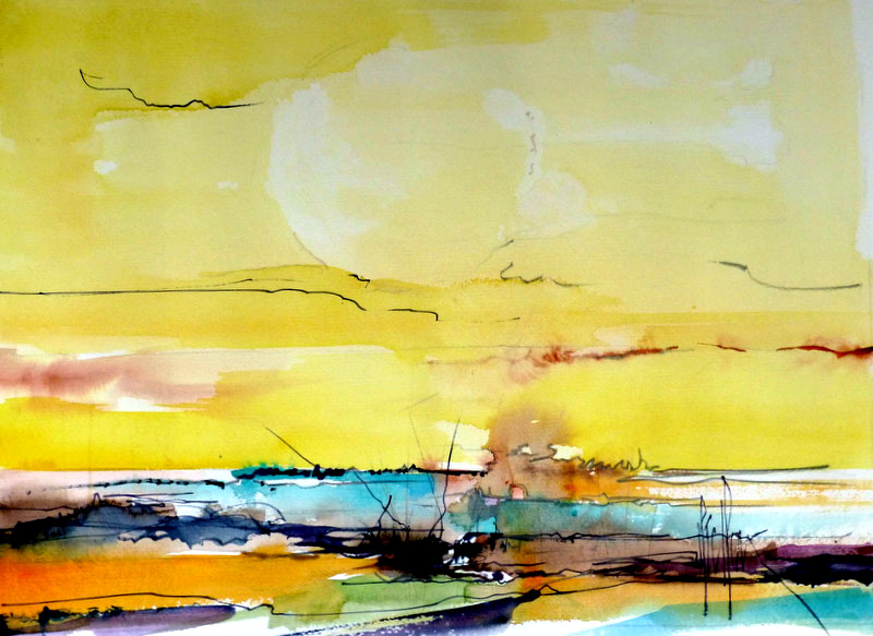 291 Paysage "Destaelinien" - 2013 - Aquarelle 42 x 60