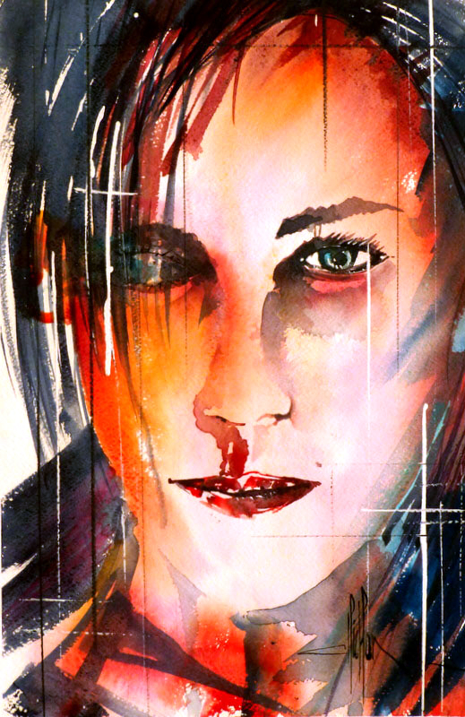283 Portrait de femme 06 - 2012 - Aquarelle 35.5 x 51