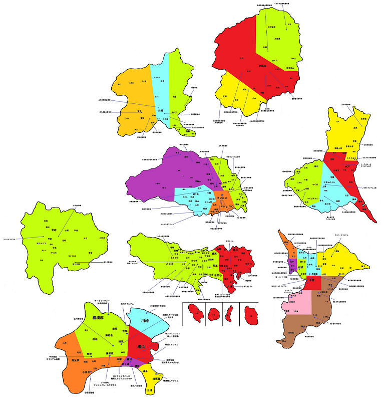 関東地方高校野球地図