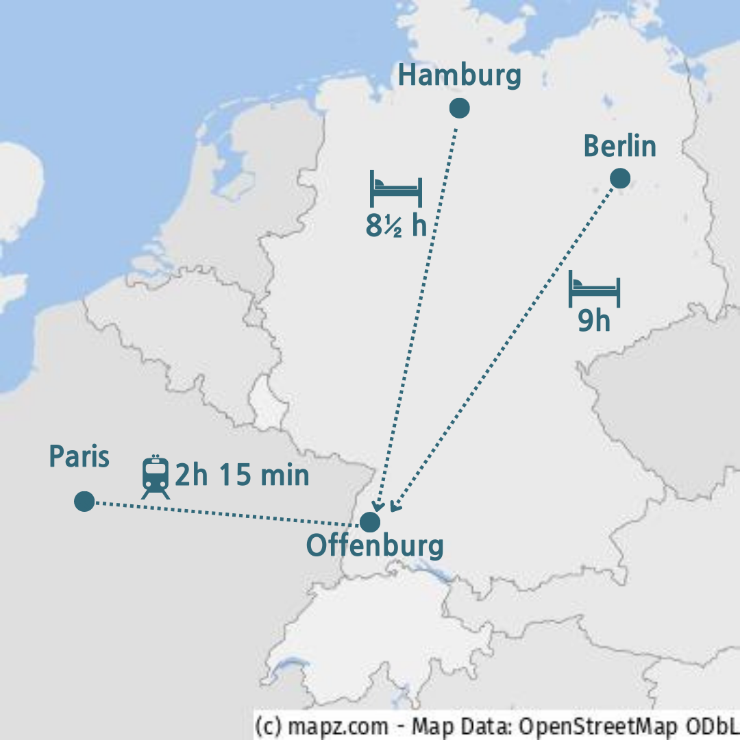 Im Nachtzug nach Paris ab Hamburg und Berlin 