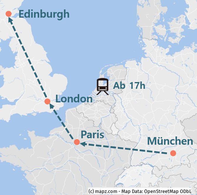 Mit dem Zug nach Edinburgh ab Deutschland Pinguin Ecotrips Dein Portal für Zugreisen in Europa