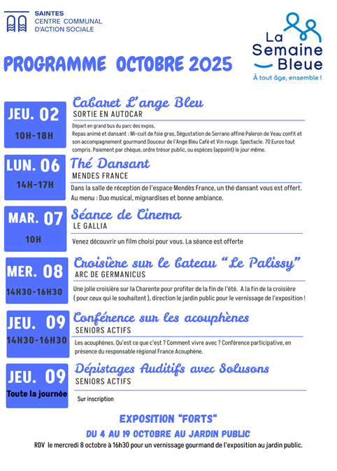 le programme semaine bleue est disponible