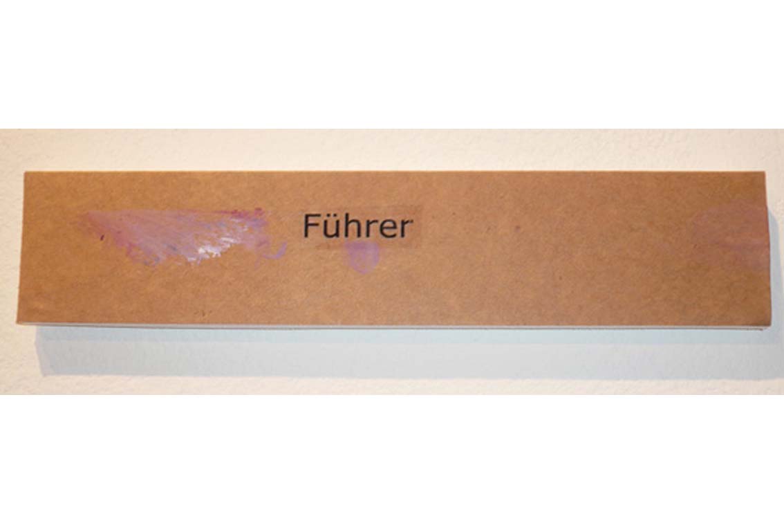 OK – Führer, painting on paper, with tape transfers and paper, mounted on board, ICW and Leslie Fry, 2009