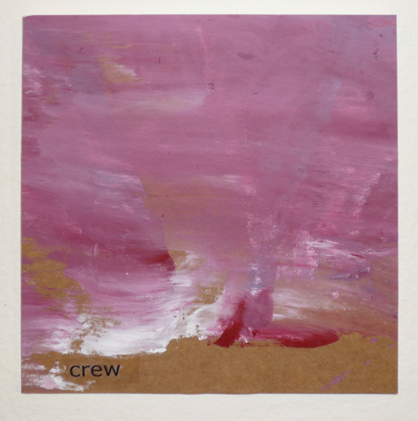 OK – crew, painting on paper, with tape transfers and paper, mounted on board, ICW and Leslie Fry, 2009