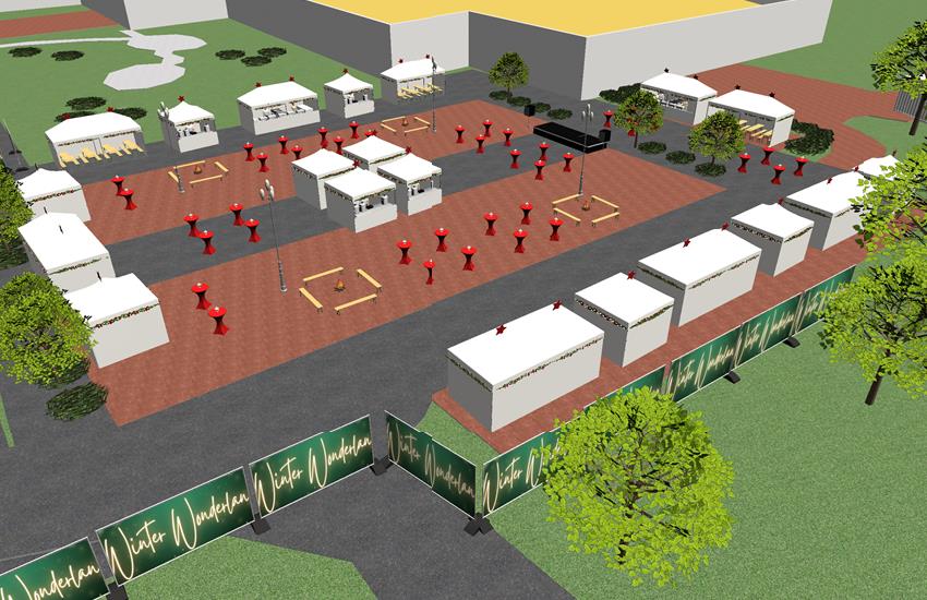 Winter Wonderland als 3 D Planung für 1000 Gäste in der Nähe von Stuttgart