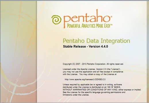 pentaho　ケトルのウェルカムスクリーン