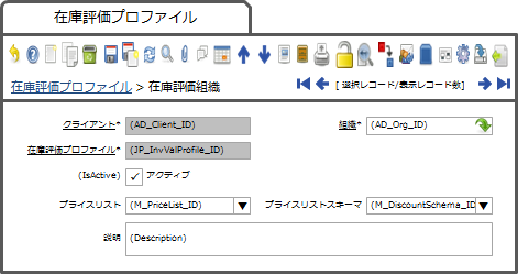 評価対象組織タブ