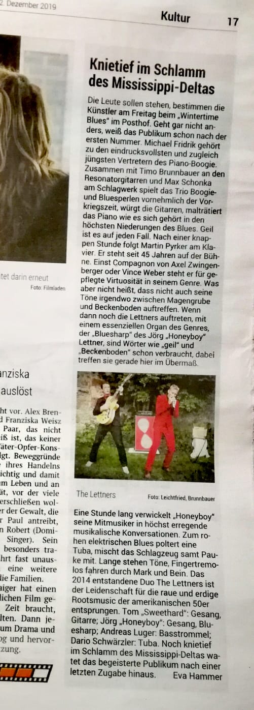 Kritik im Volksblatt, 2.12.19