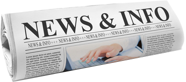 Zeitung mit Überschrift New & Info