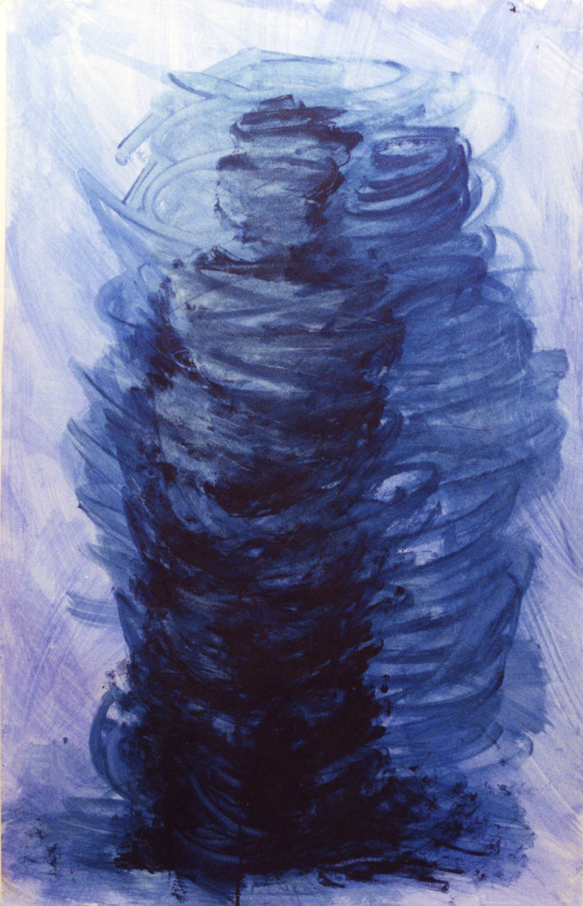 Mumie, Abwicklung beschattet, 62 cm x 98 cm, Gouache auf Papier,1996