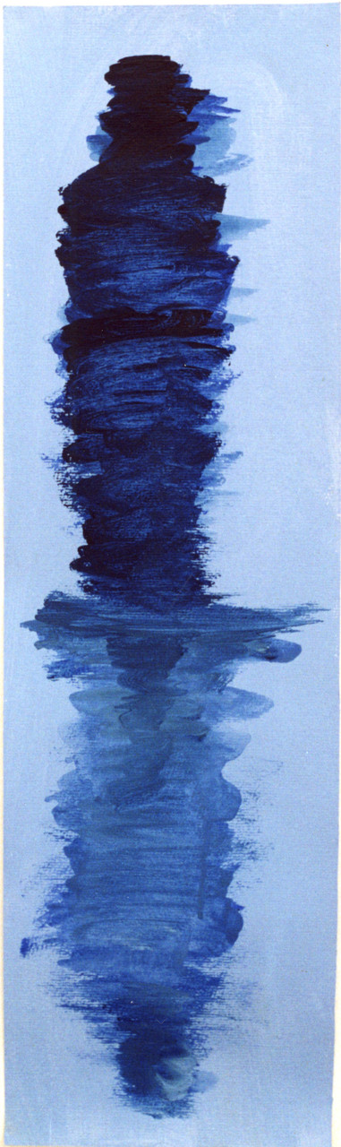 Mumie, Selbstspiegelung, 18 cm x 62 cm, Gouache auf Papier,1996