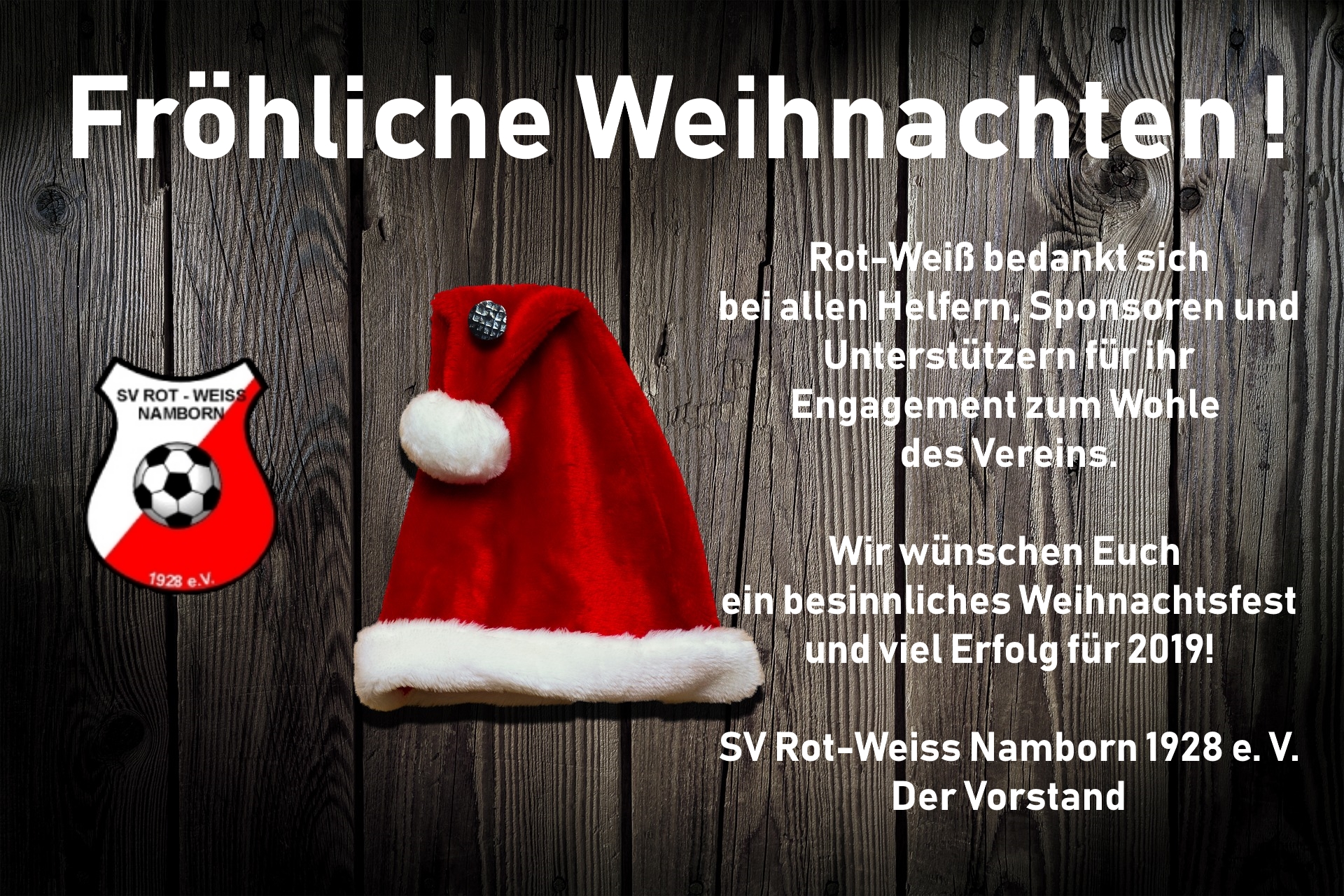 Frohe Weihnachten! SV Namborn Abt. Fußball
