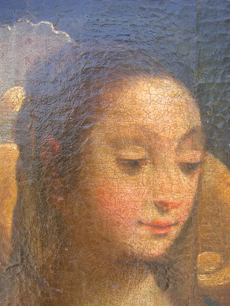 Détail des craquelures d'âge