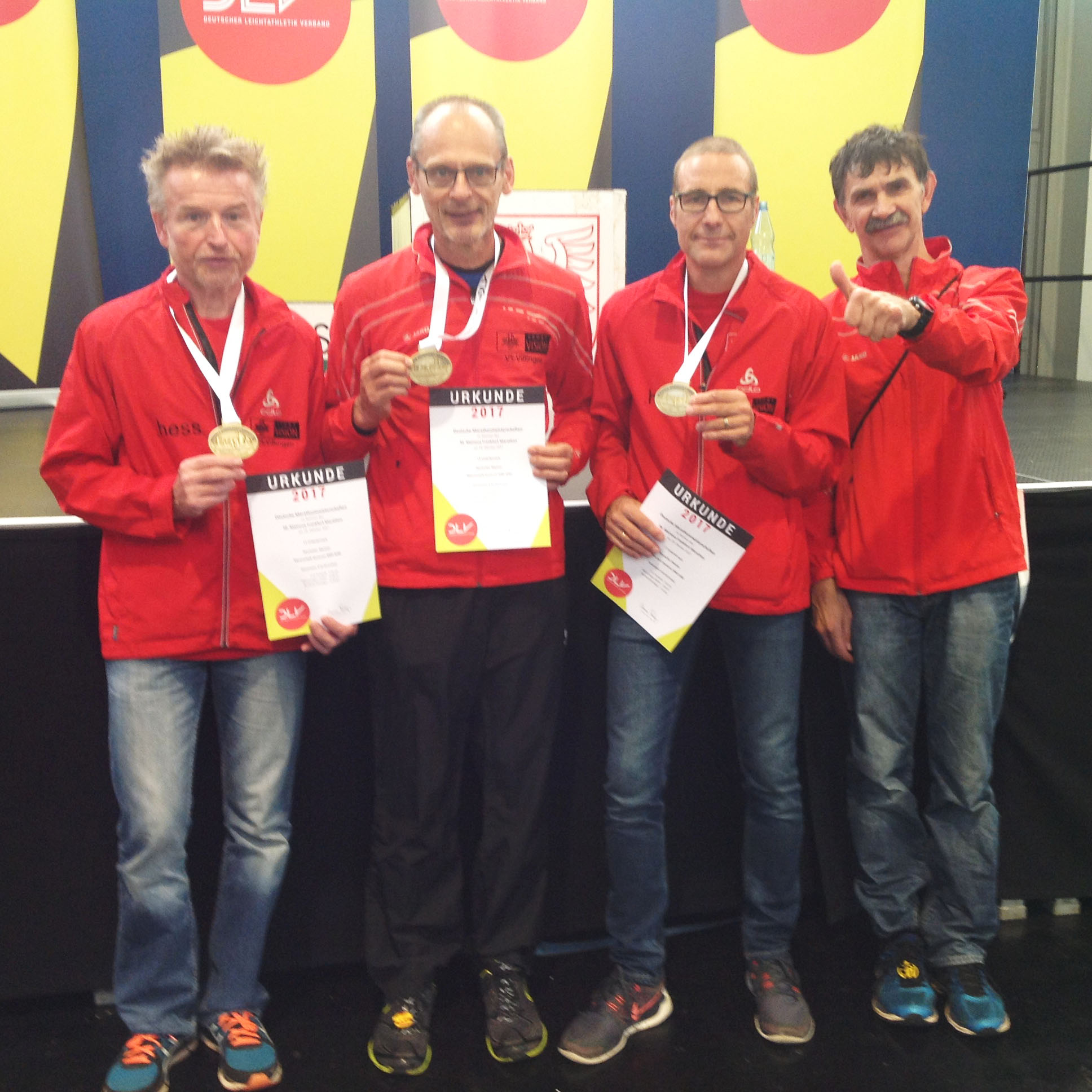 Deutscher Marathon Meister Team M60 2017 mit Landesrekord (Frankfurt)