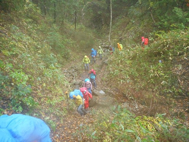 カラ沢の渡渉1回目