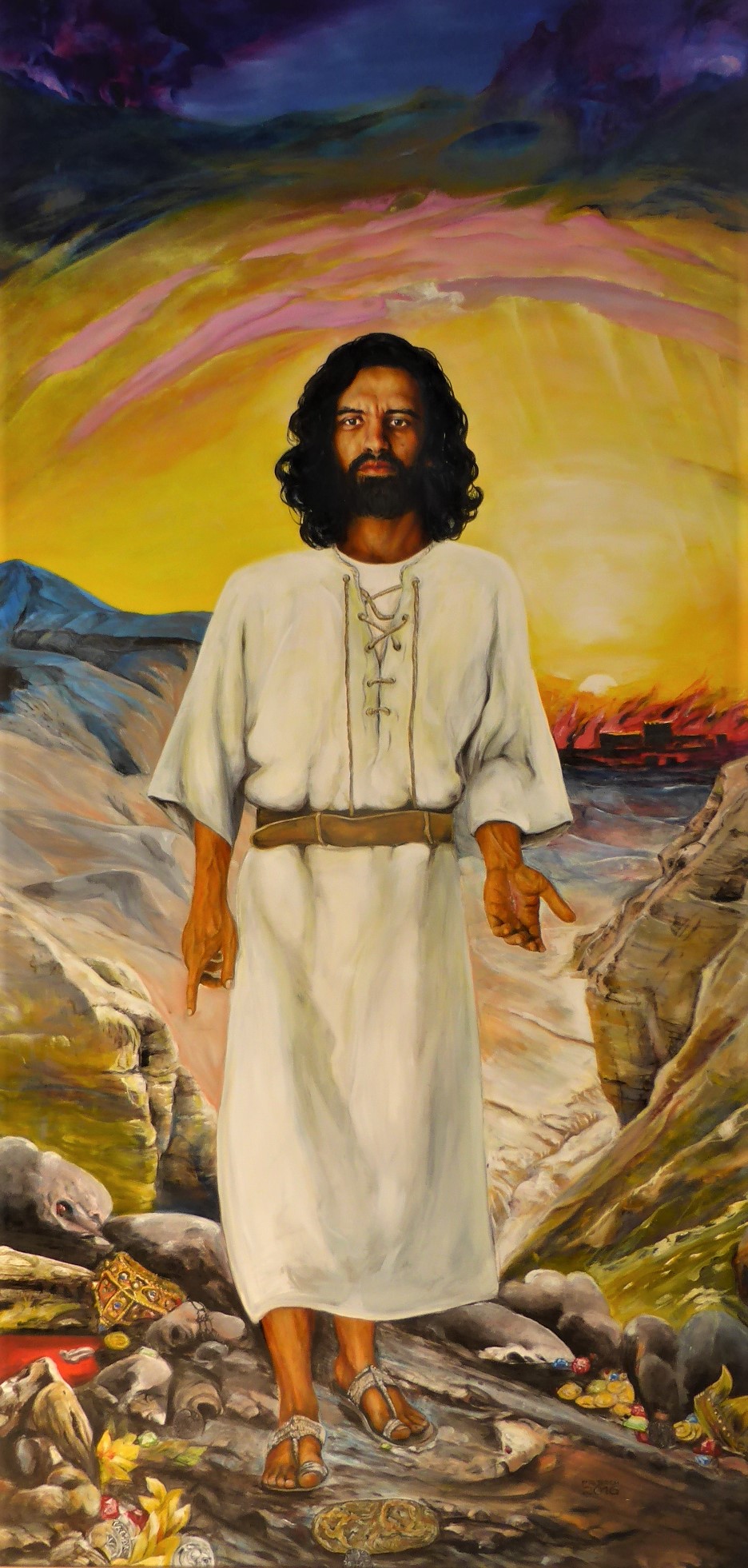 Christus in der Wüste- Öl auf Leinwand - 150 x 300 cm