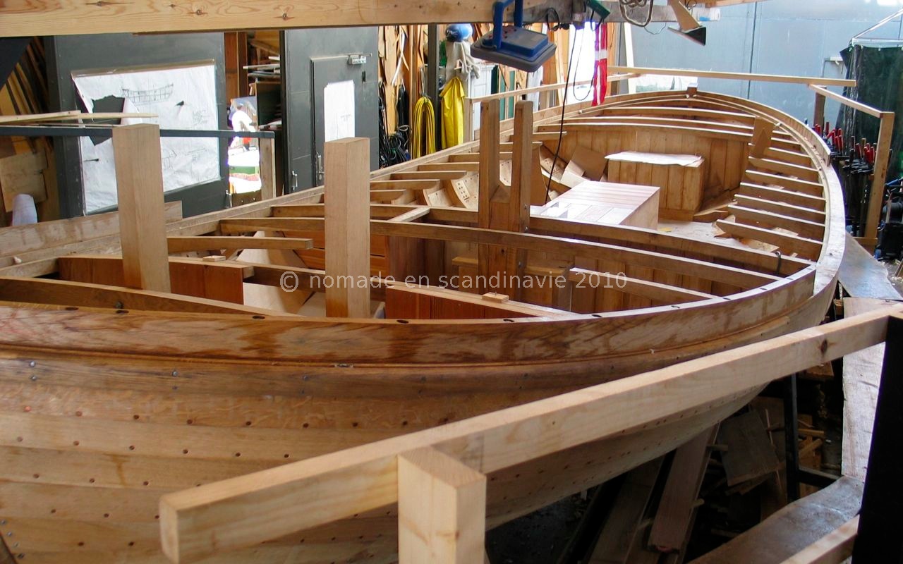 Roskilde, musée Viking, drakkar en cours de reconstruction.