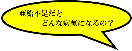 亜鉛不足だと、どんな病気になるの？