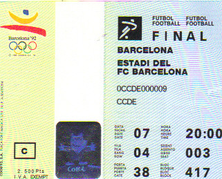 1992 Barcelone : Finale 3/4 Ghana - Australie