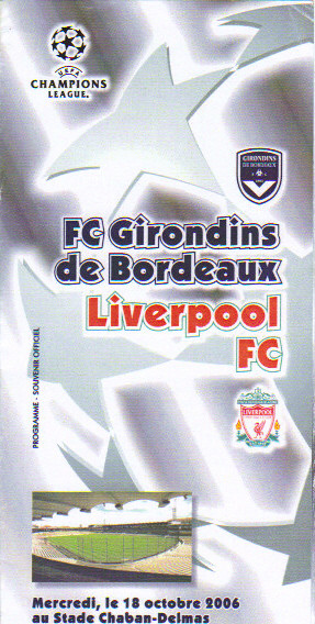Girondins - Liverpool FC (Programme Pirate)