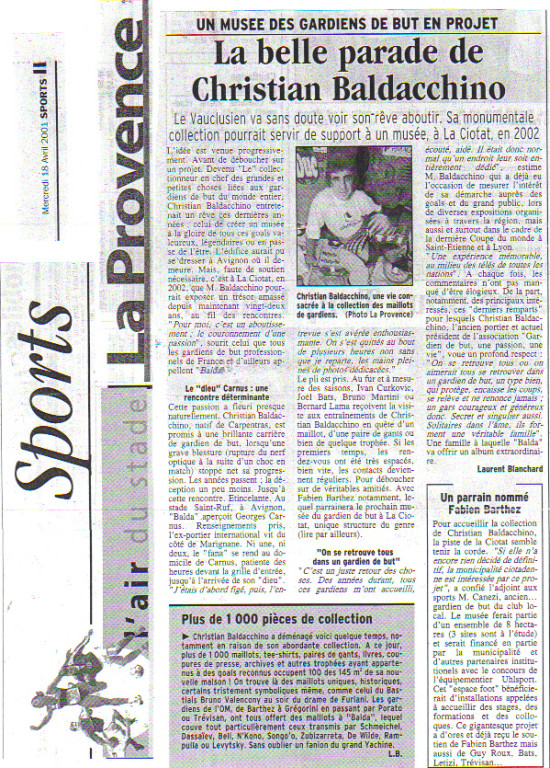 Christian Baldacchino 2001 La Provence