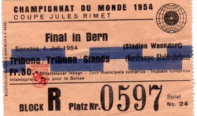 Finale Allemagne - Hongrie (Suisse 1954)