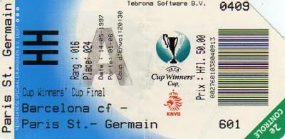 1997 à Rotterdam : FC Barcelone - Paris SG  1 - 0 