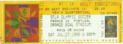 1996 Atlanta : 1/4 Finale France - Portugal