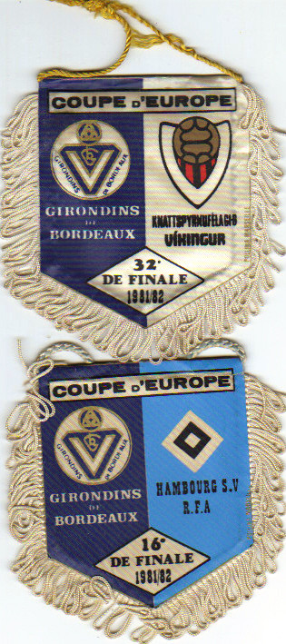 1er fanions européens "Commerciaux" 1981/82