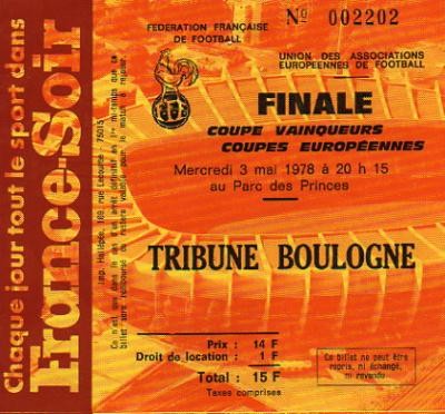 1978 à Paris :  RSC Anderlecht - Rapid Vienne  4 - 0