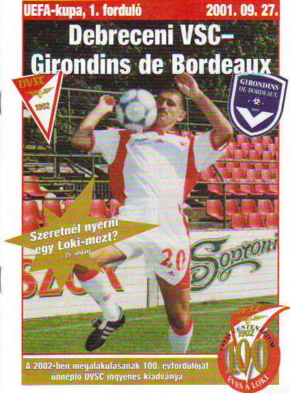 FC Debrecen - Girondins Coupe Uefa, pas de programme de match à Bordeaux