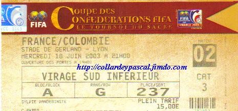 Coupe Confédérations 2003 : France - Colombie
